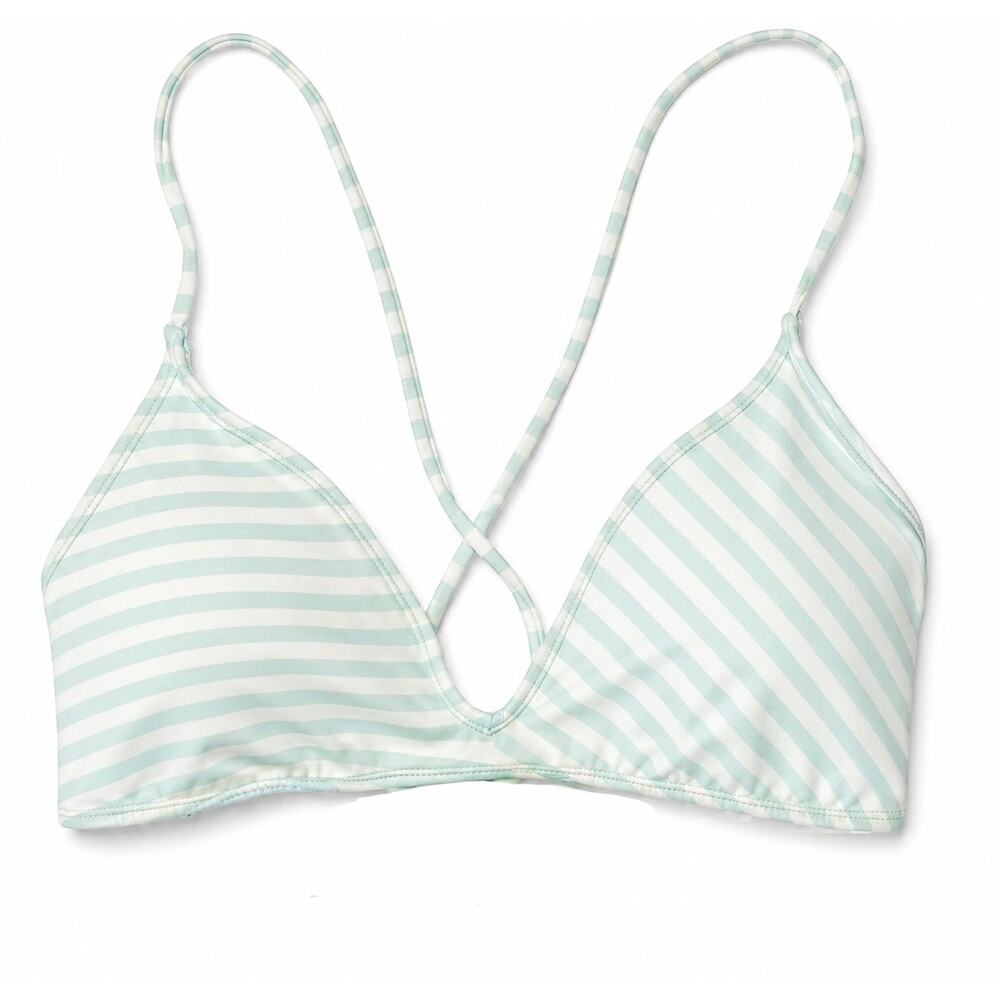 NWOT Carve Designs Tamarindo Bikini Top Blue Striped Size L